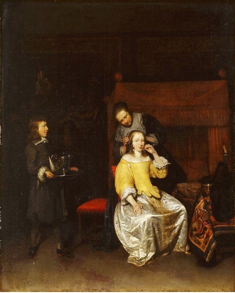 Dame à sa toilette, 1660, Caspar Netscher