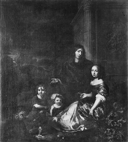 The Artist's Family Portrait, 1664, Caspar Netscher