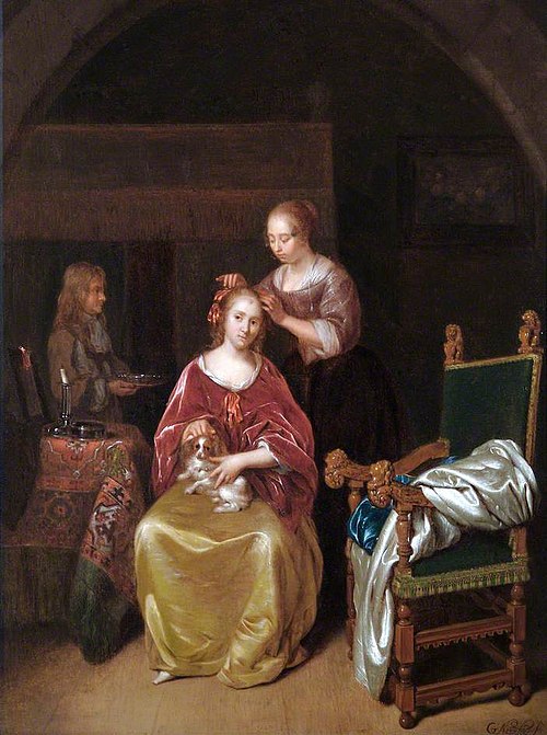 A Lady at Her Toilet, 1665, Caspar Netscher