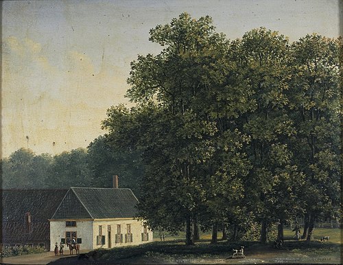 Landschap met herberg, 1828, Jacob Constantijn Martens van Sevenhoven