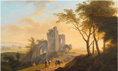 Landscape with Ruins and Walkers, , Franz Scheyerer