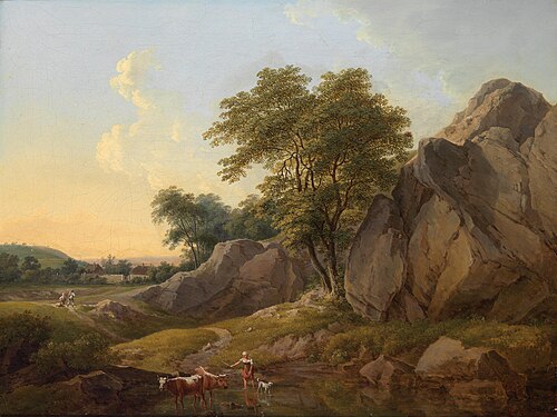 Landscape with Herdswoman, 1820, Franz Scheyerer