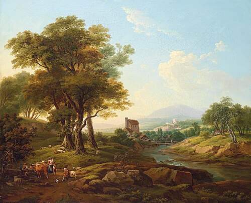 A southern landscape populated by shepherds, 1815, Franz Scheyerer