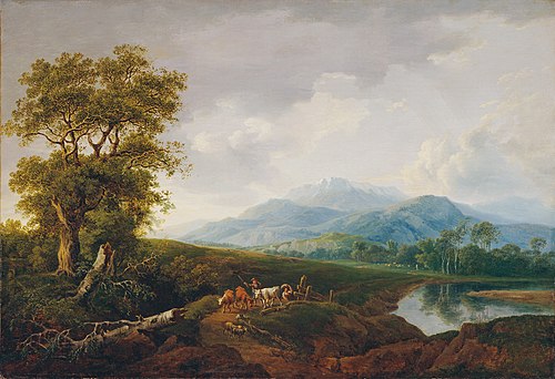 Landscape with snow mountain, 1820, Franz Scheyerer