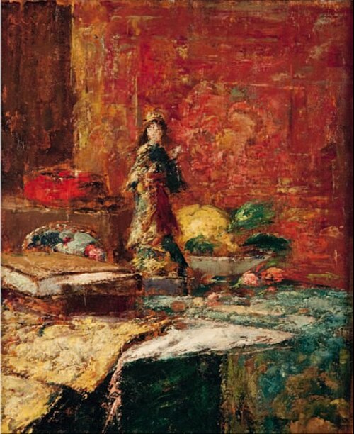 Still life with Chinese statuette, 1896, Alfred Verhaeren