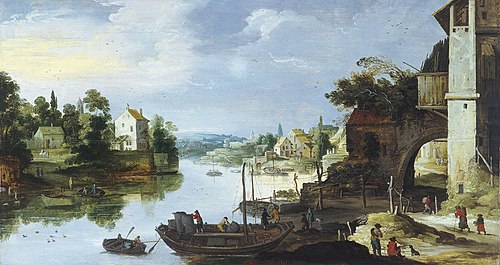 View of a Village beside a River, 1550, Master of the Monogram IDM