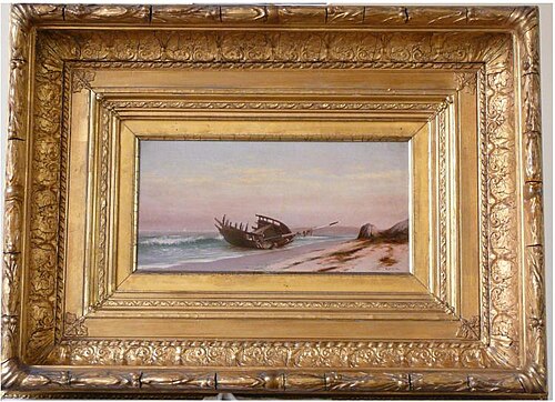 Old Wreck Near Newport, Rhode Island, 1872, Francis A. Silva
