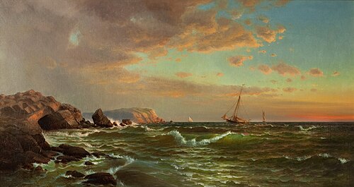 Sailing at Twilight, 1877, Francis A. Silva