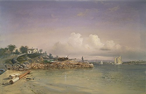 View near New London, Connecticut, 1877, Francis A. Silva