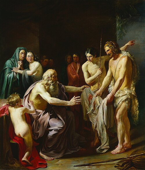 Jacob reconnaissant la tunique de son fils Joseph, 1791, Jean-Jacques Forty
