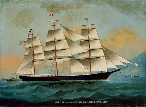 The Ship Fleetwing, Hong Kong Bay, J. W. Guest, Commander, , Lai Sung