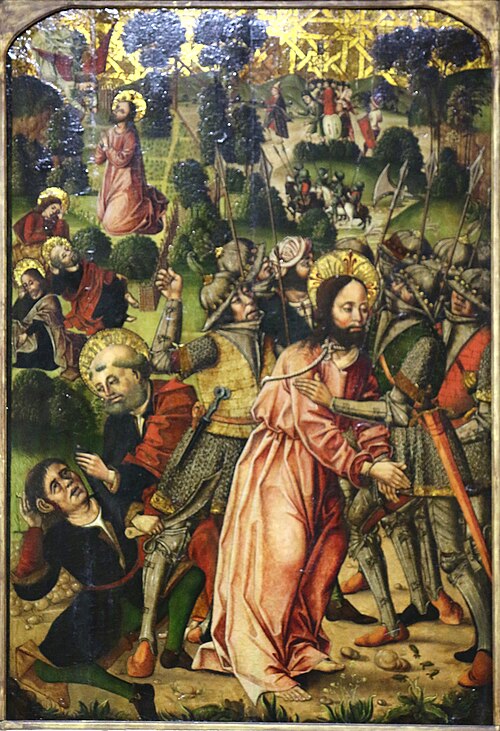Prière au jardin des oliviers et arrestation du Christ, , Master of Palanquinos