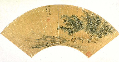 Scholar in pavilion by bamboo and stream, 1614, Chen Guan
