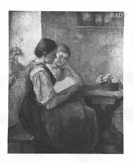 Zwei junge Mädchen bei der Lektüre, 1840, Johann Georg Buchner
