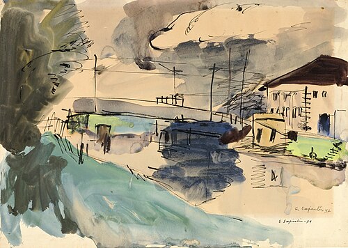 South Chicago River, 1939, Erminio Scapicchi