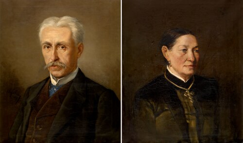 De heer en mevrouw Meyer, ouders van mevrouw Van Soom, 1884, Charles Félu
