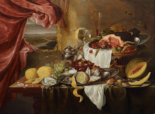 Still life with imaginary view, 1645, Laurens Craen
