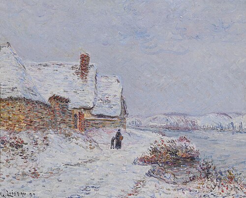 The Snow at Tournedos on the Seine, , Gustave Loiseau
