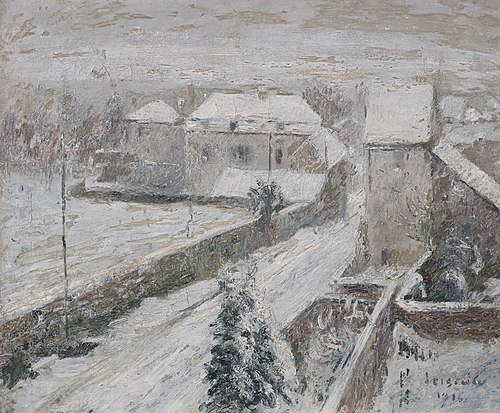 View of Triel under the snow, , Gustave Loiseau