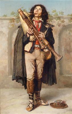 A young bagpipe player, 1908, Filippo Indoni
