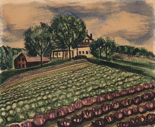 Farm from the Road, 1940, Florence Kawa