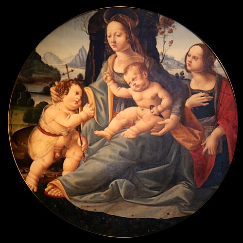 La Vierge et l'Enfant avec le petit saint Jean et sainte Marguerite (?), 1450, Tommaso Lunetti