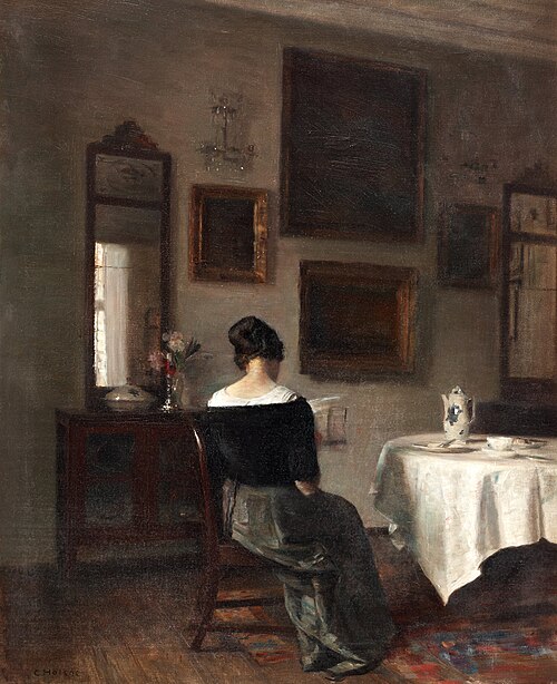 At the breakfast table, 1911, Carl Holsøe