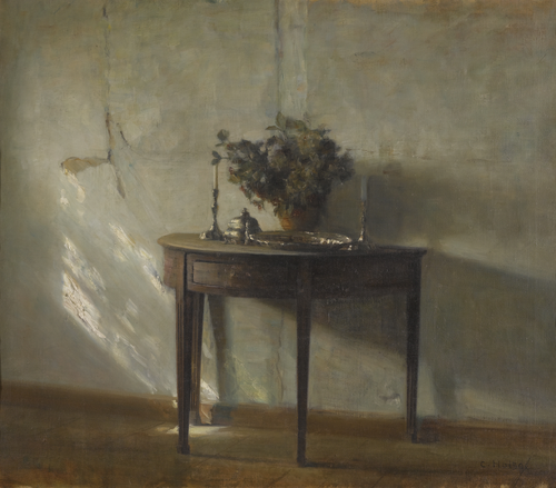 Interior with console table., 1881, Carl Holsøe