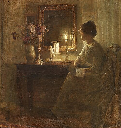 Interior with a Woman., , Carl Holsøe