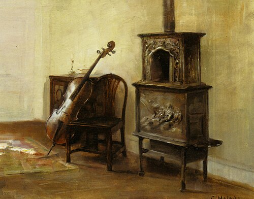 Interieur with a Cello, 1935, Carl Holsøe