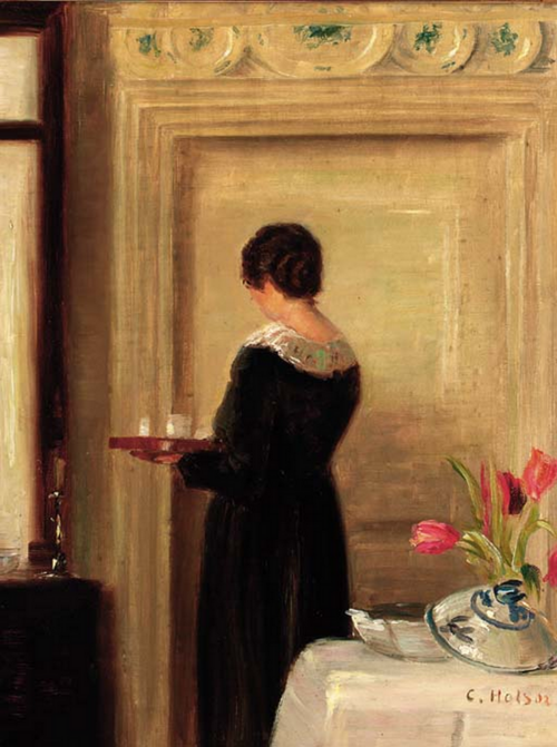 Afternoon tea., 1881, Carl Holsøe