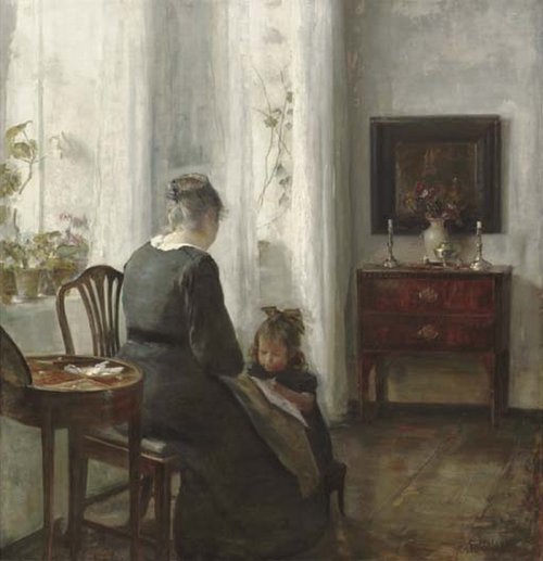 Mother and Child by a window, 1935, Carl Holsøe