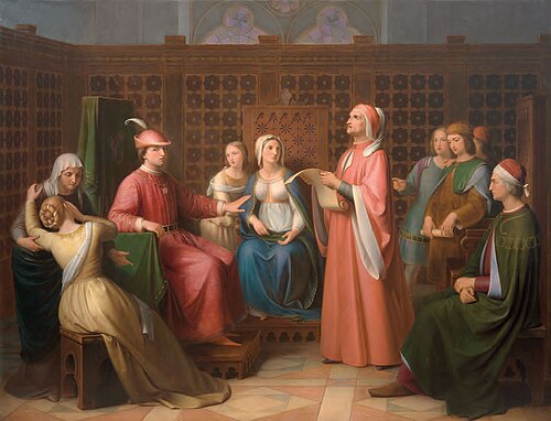 Dante alla corte di Guido Novello, 1850, Andrea Pierini