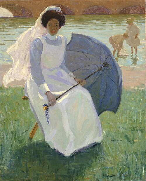 Woman with Green Parasol, 1908, Frederick F. Fursman
