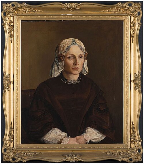 Portret van mevrouw Weltje Hansma-Schuurmans, 1864, Douwe Hansma