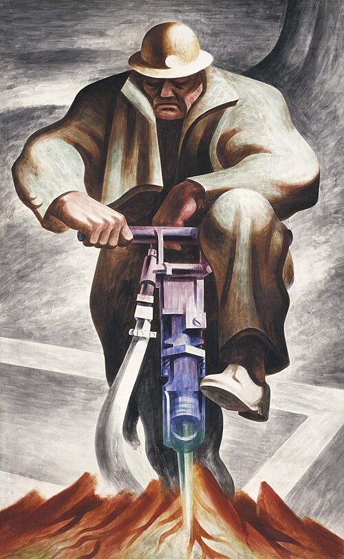 The Driller (mural, Rikers Island, New York), 1937, Harold Lehman