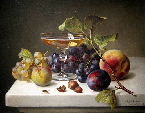 Still Life with Fruit and Champagne, 1869, Helen Searle
