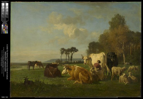 Bétail et moutons dans un paysage, 1855, Constant Troyon