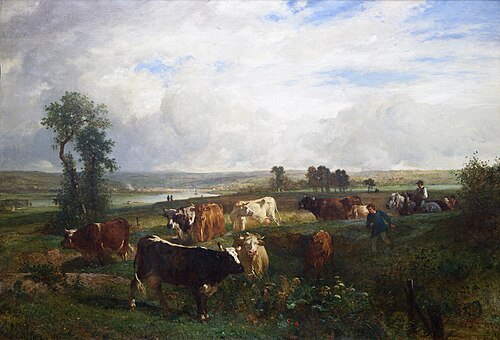 Vue prise des hauteurs de Suresnes (Hauts-de-Seine), 1856, Constant Troyon