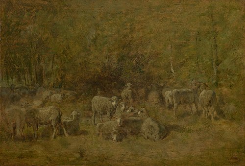 Flock of sheep in the woods, 1845, Constant Troyon