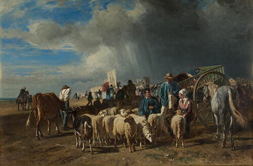 A Market Day, 1859, Constant Troyon