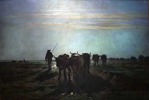 Bœufs allant au labour, effet de matin, 1855, Constant Troyon