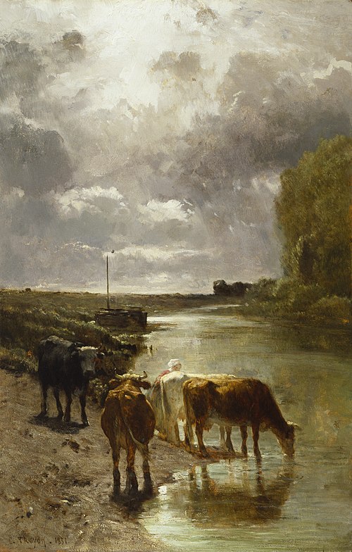 Cattle Drinking, 1851, Constant Troyon