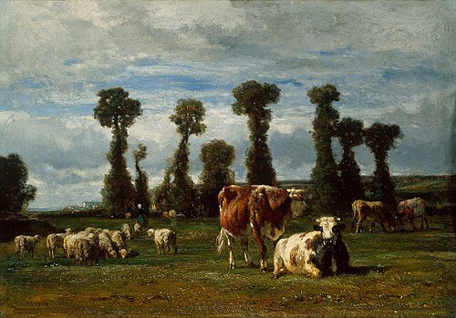 Pasture in Normandy, 1852, Constant Troyon