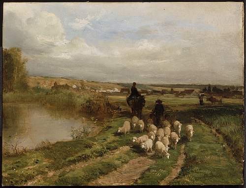 Sheep and Shepherd in a Landscape, 1854, Constant Troyon