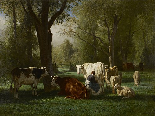 Landscape with Cattle and Sheep, 1852, Constant Troyon