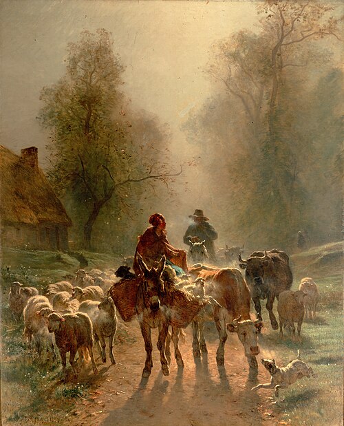 Sur le chemin du marché, 1859, Constant Troyon