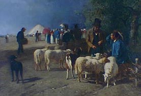Un Marché aux montons en Normandie, , Constant Troyon