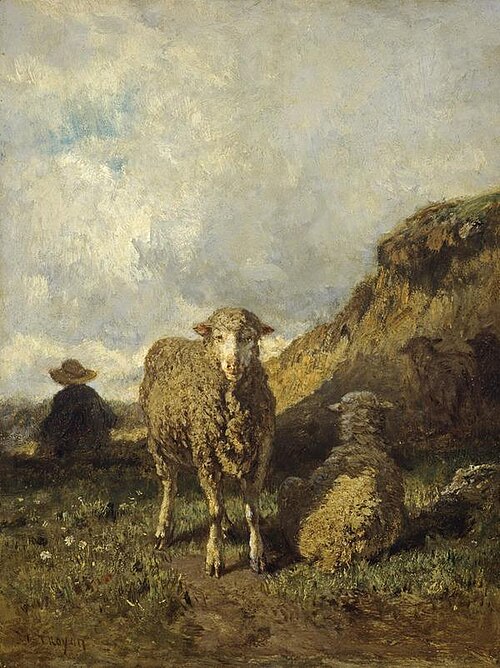 Sheep and Shepherd, 1857, Constant Troyon