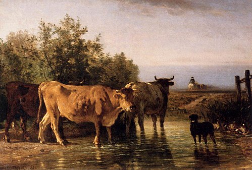 Troupeau passant le gué, 1852, Constant Troyon